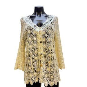 4 Love And Liberty Crochet Lace Button-Up Jackets  L